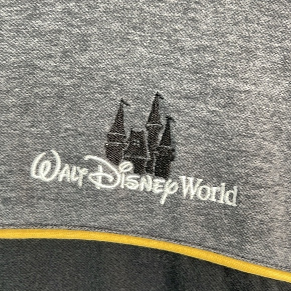 Vintage Walt Disney World Mens Golf Tee 2 Tone Gray Embroidered Logo Crewneck L - Picture 3 of 11